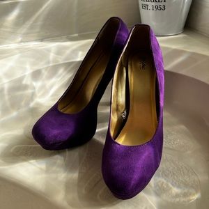 Purple Velvet Pumps - Size 11